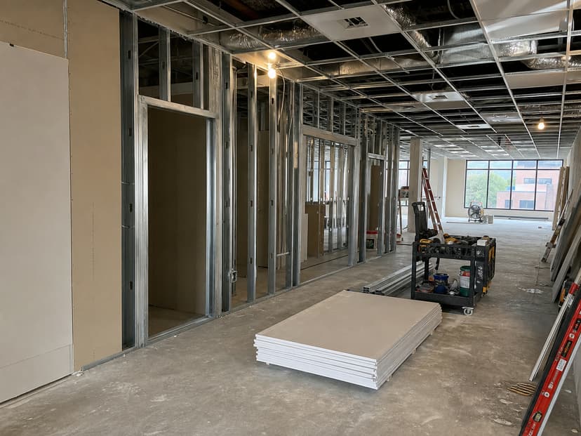 Commercial tenant improvement framing and build-out work
