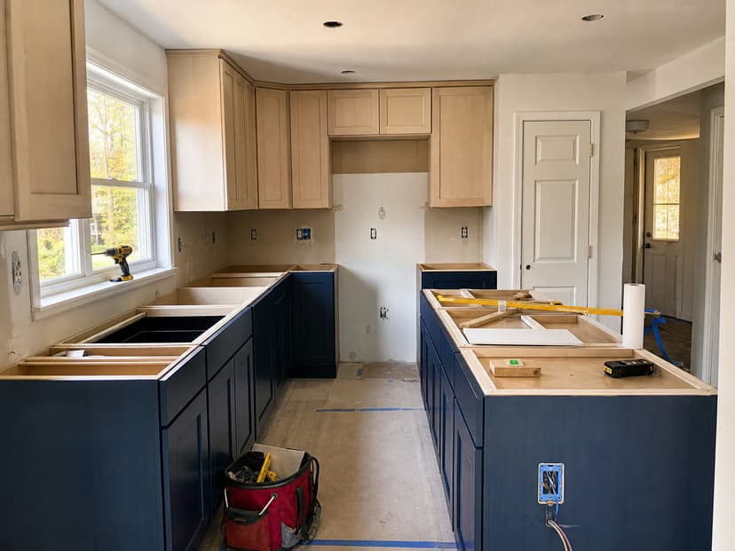 Residential kitchen remodeling work in progress